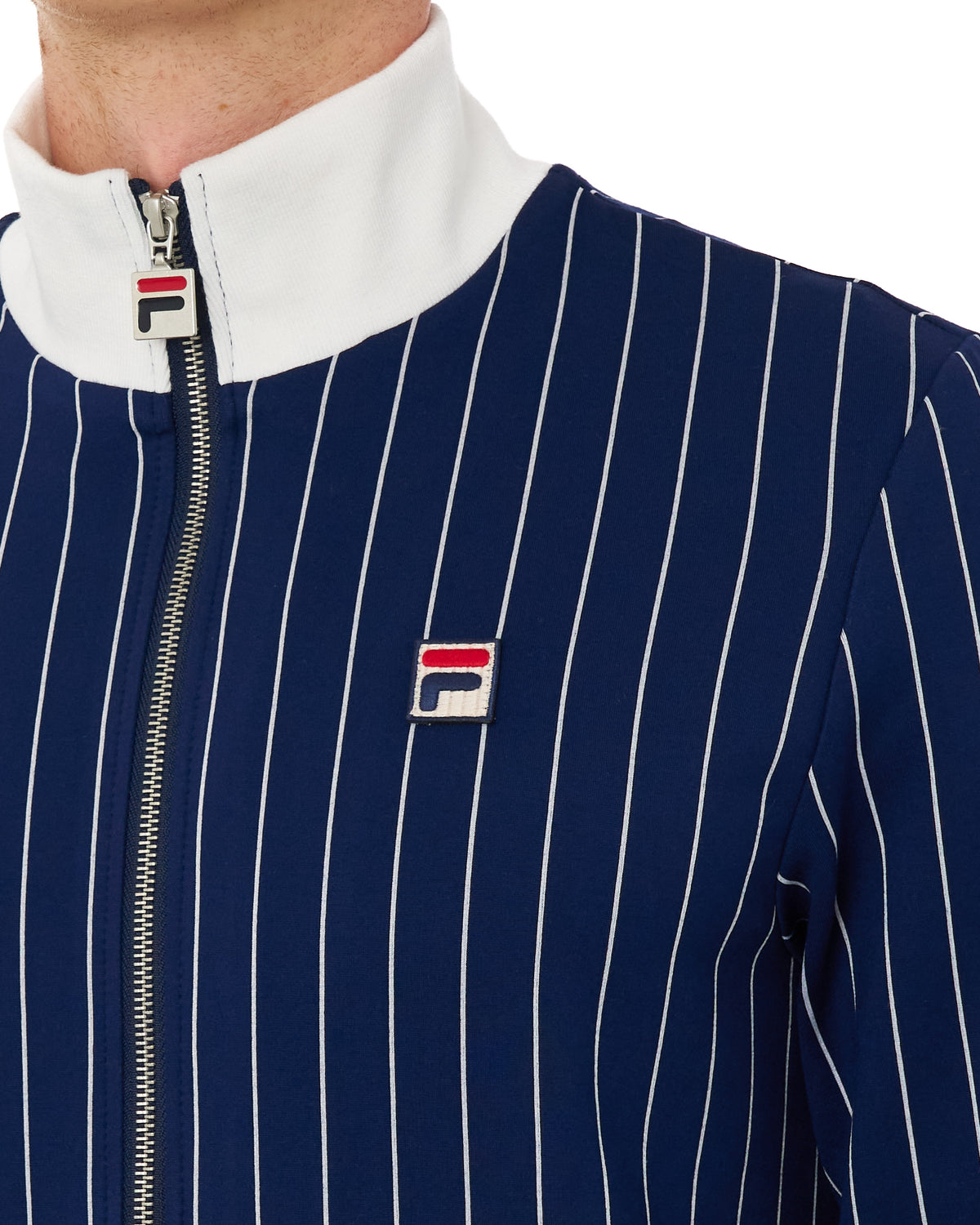Fila Vintage Striped Track Top Navy/Gardenia