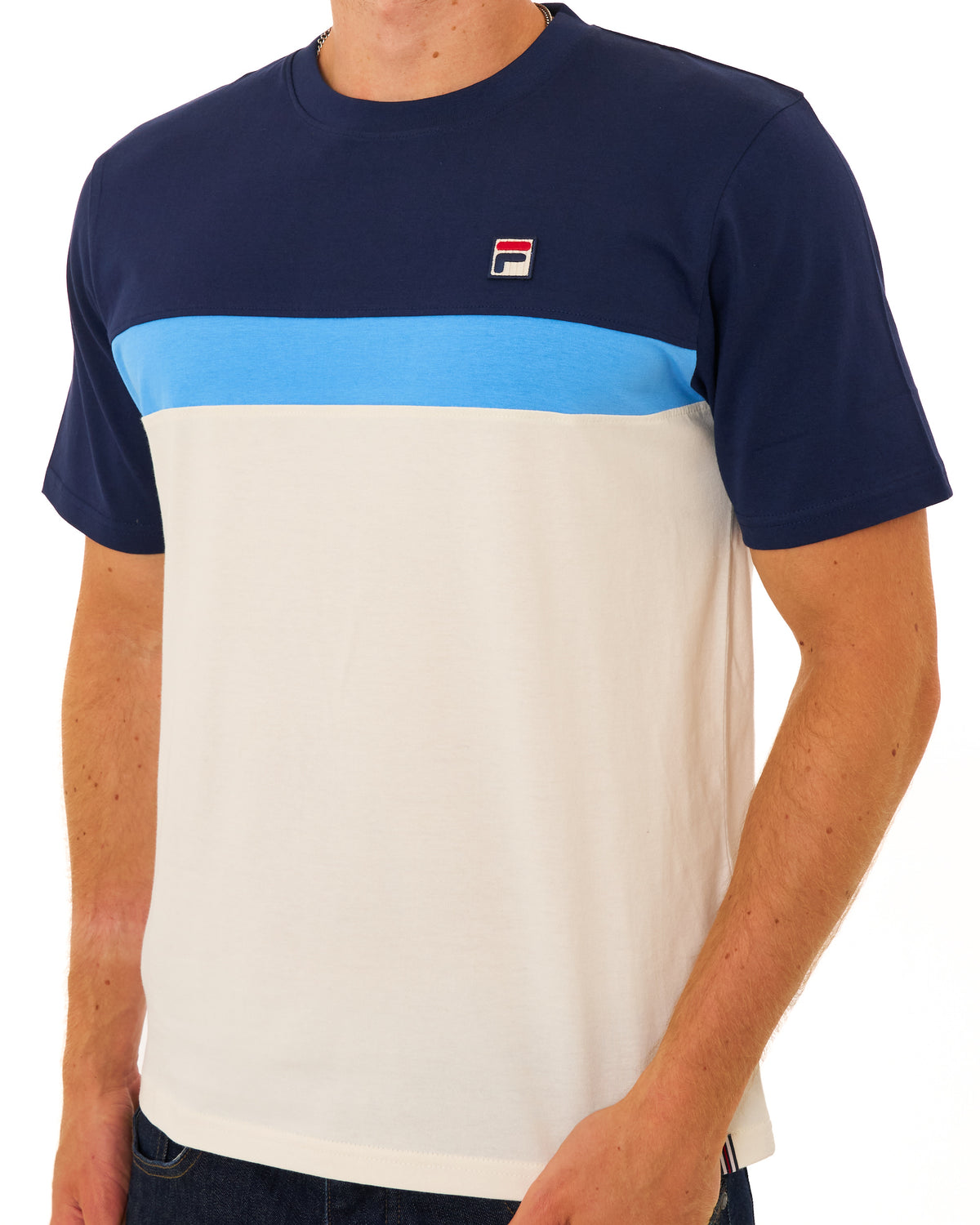 Fila Vintage Jakub T-Shirt Navy/Azure/Gardenia