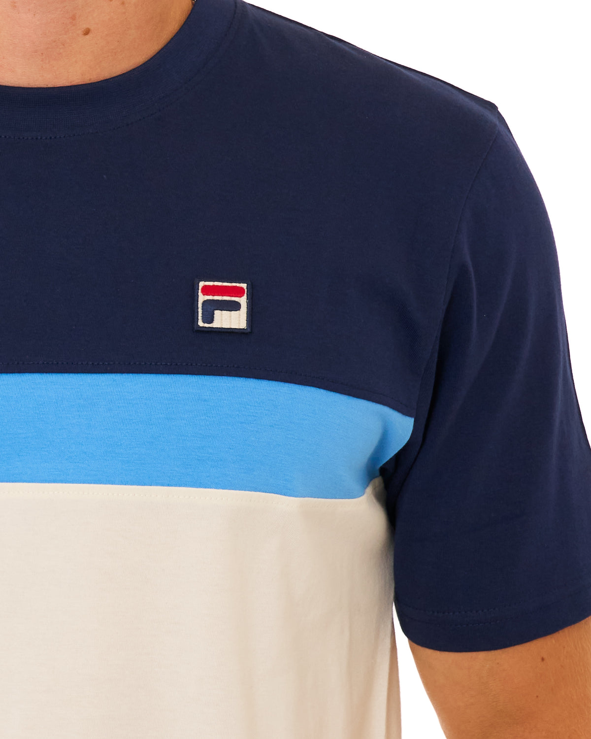 Fila Vintage Jakub T-Shirt Navy/Azure/Gardenia