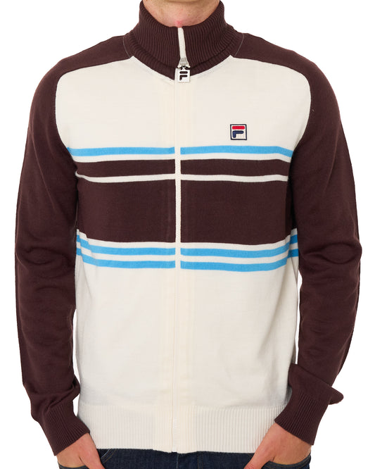 Fila Vintage Fila Vintage Full Zip Collars Knit Gardenia Brown
