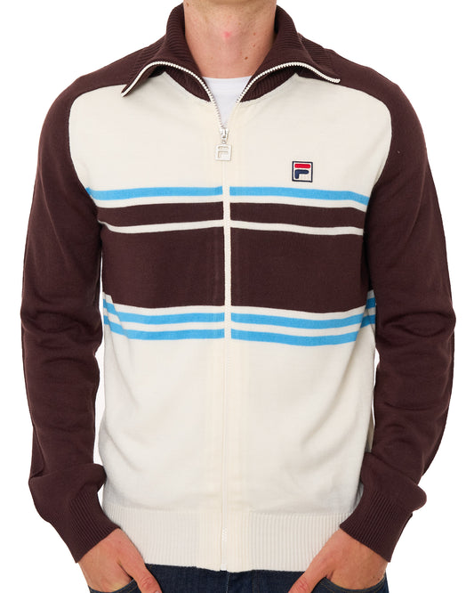 Fila Vintage Fila Vintage Full Zip Collars Knit Gardenia Brown