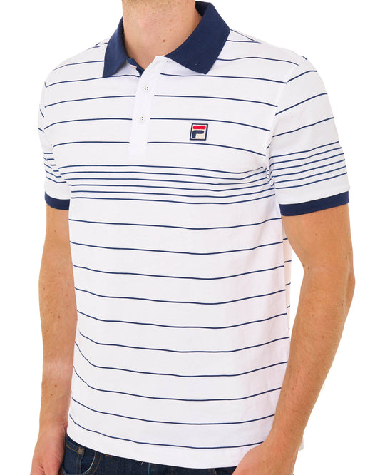 Fila Vintage Fila Vintage Logan Stripe Polo White/Navy