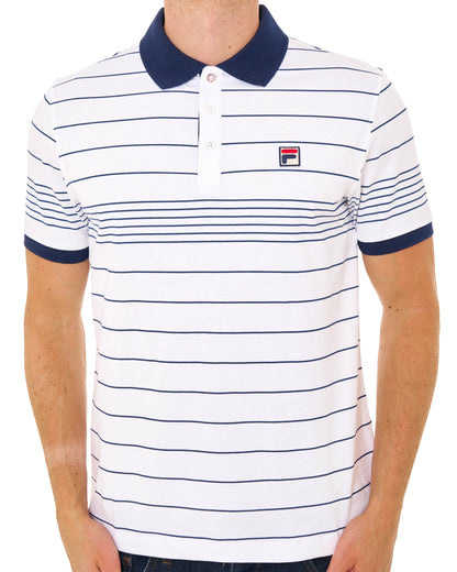 Fila Vintage Logan Stripe Polo White/Navy
