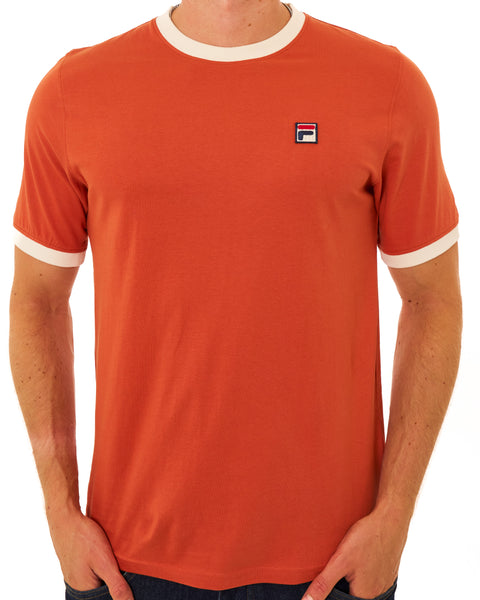 Fila Vintage Ringer T Shirt Burnt Orange/Gardenia