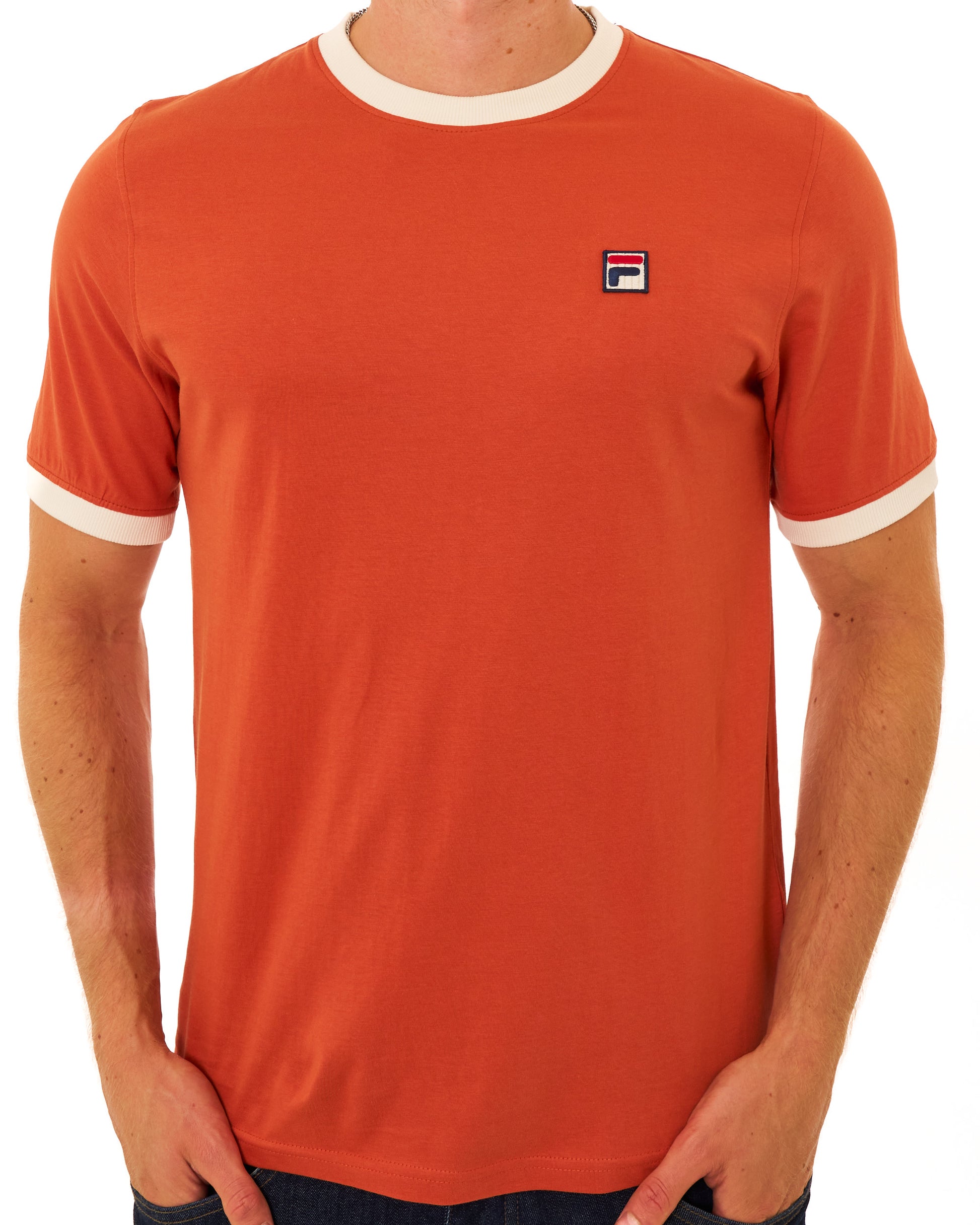 Fila Vintage Ringer T Shirt Burnt Orange/Gardenia
