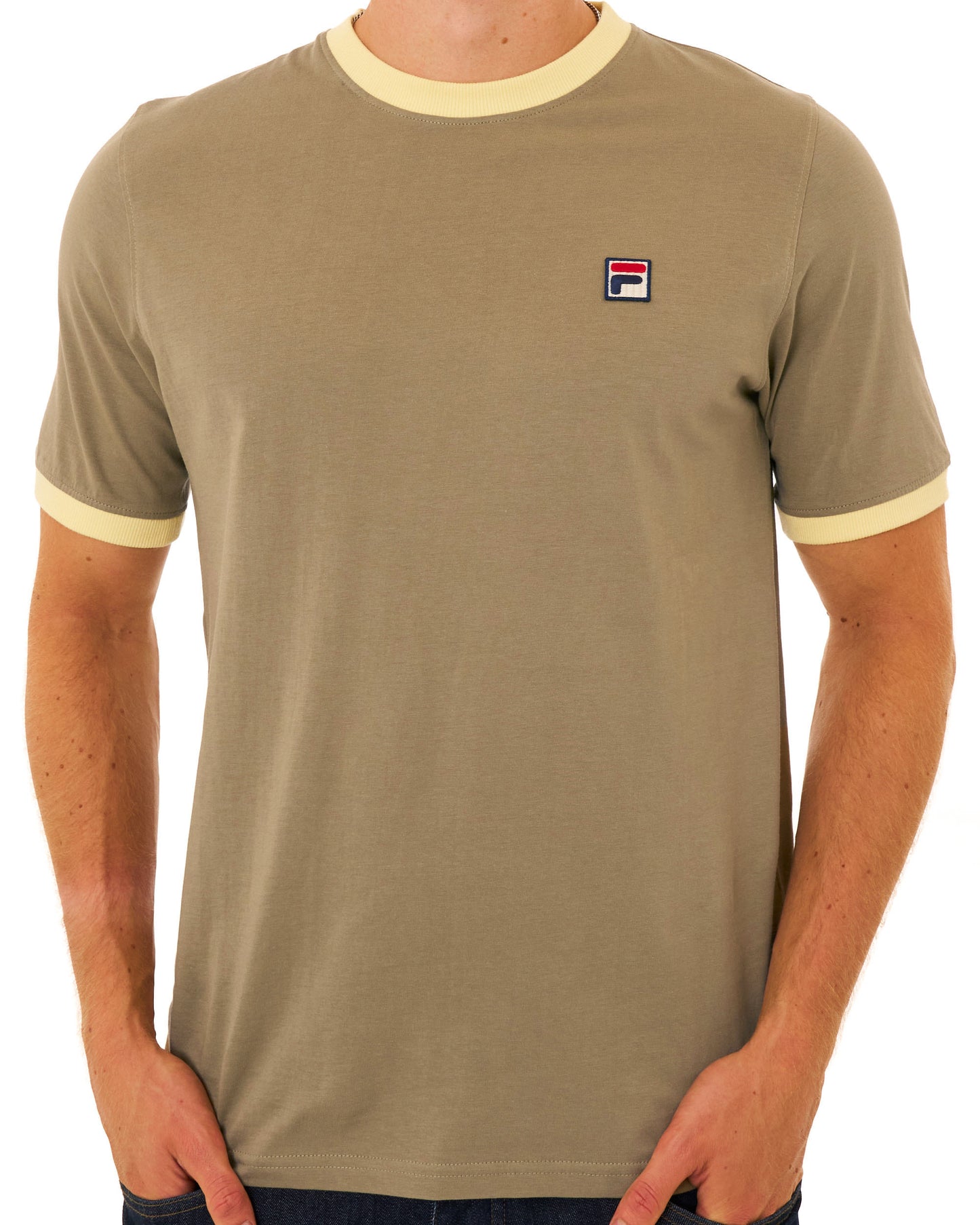 Fila Vintage Ringer T Shirt Sand/Double Cream