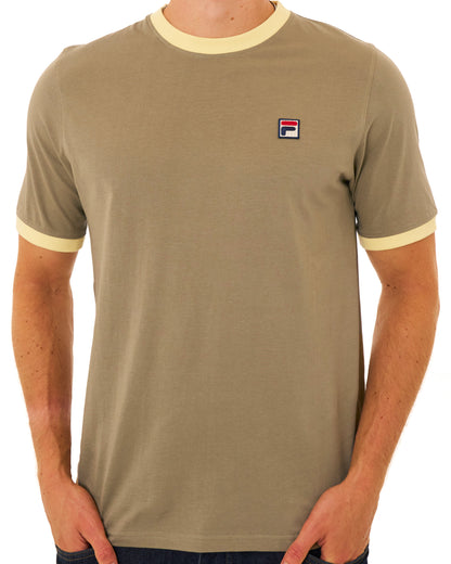 Fila Vintage Ringer T Shirt Sand/Double Cream