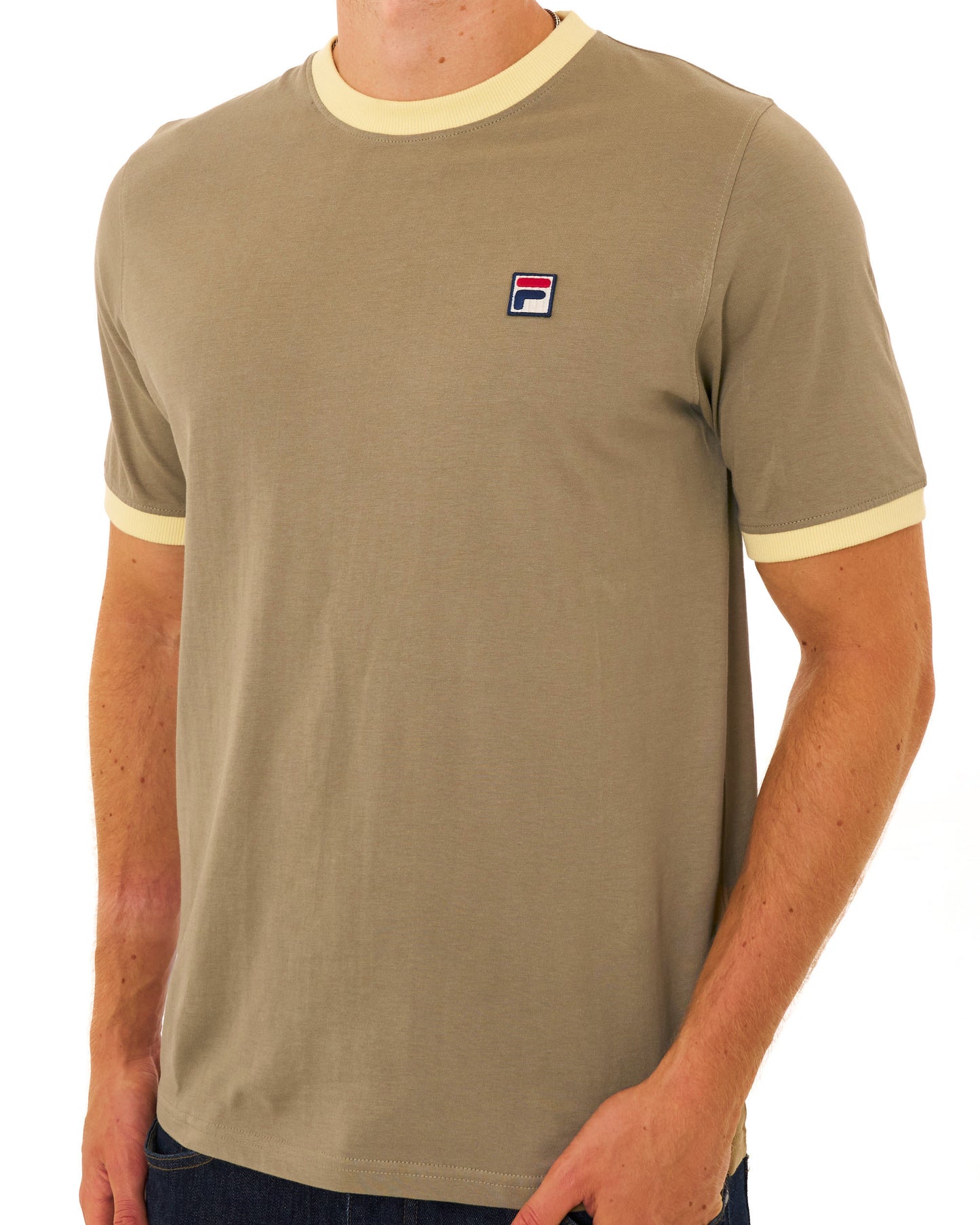 Fila Vintage Ringer T Shirt Sand/Double Cream