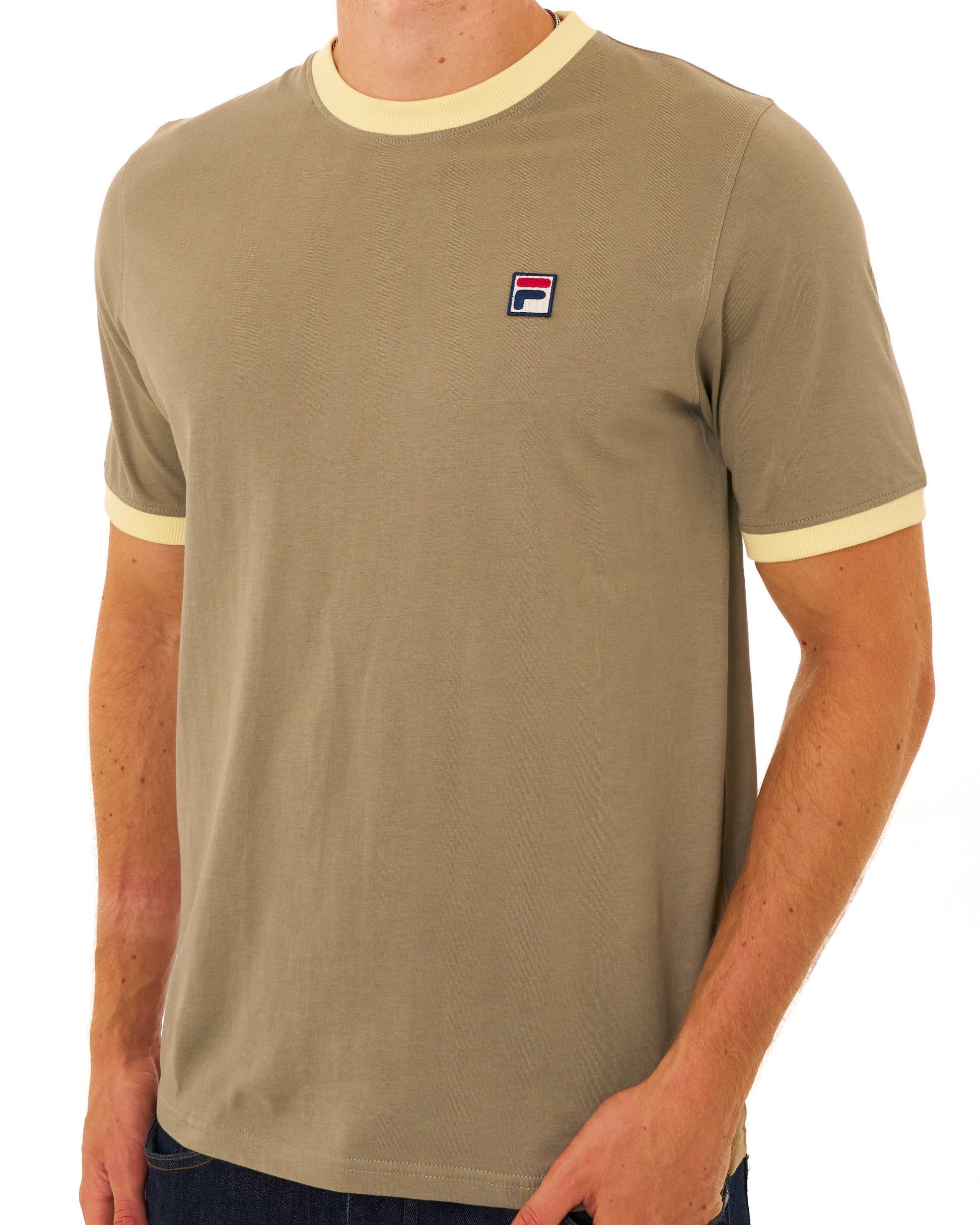 Fila Vintage Ringer T Shirt Sand/Double Cream
