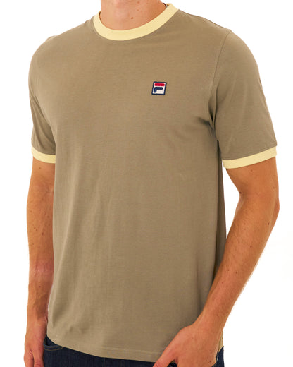 Fila Vintage Ringer T Shirt Sand/Double Cream