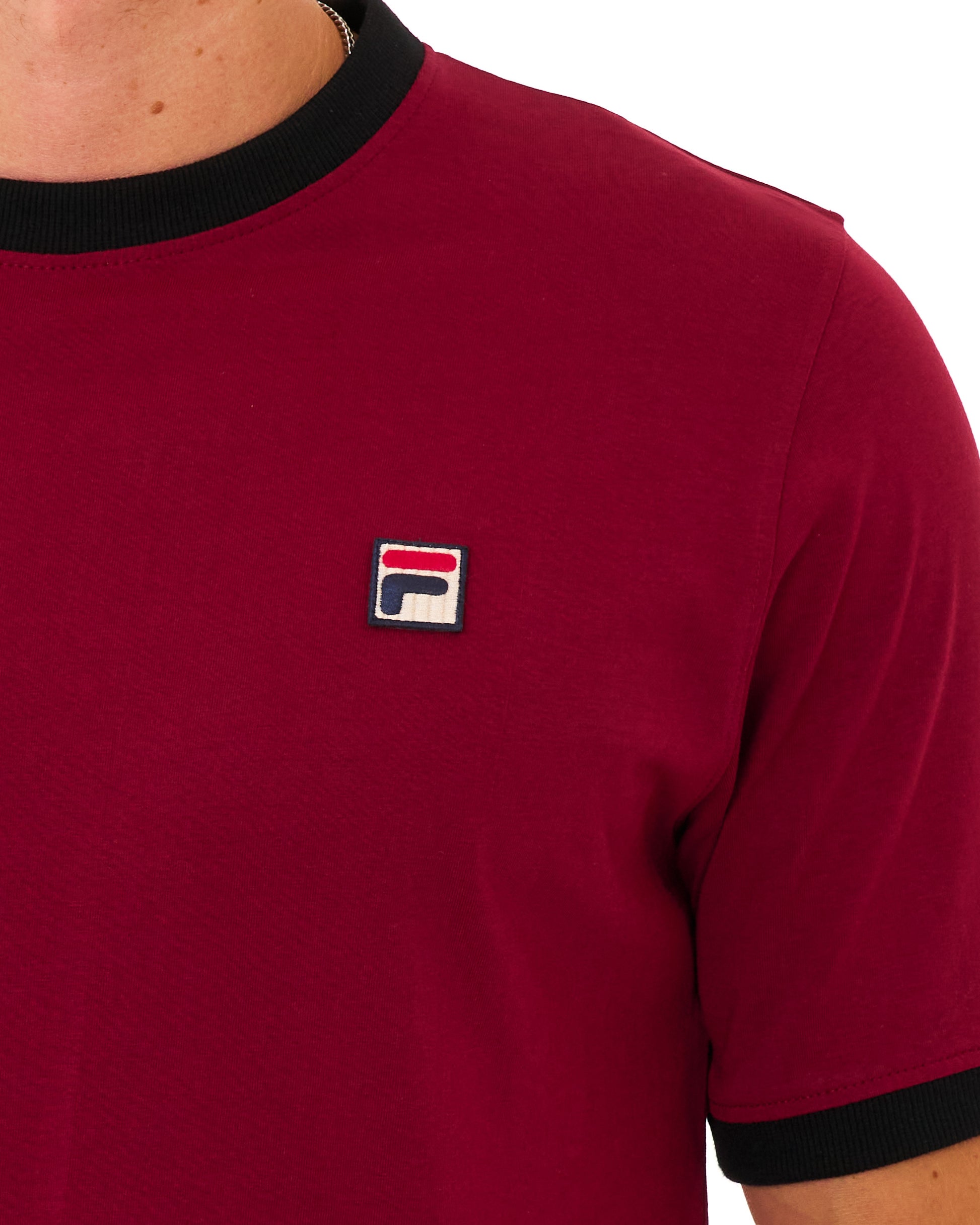 Fila Vintage Ringer T Shirt Deep Red/Black