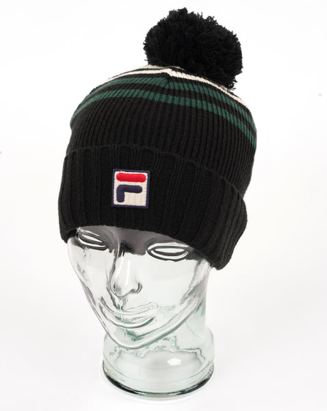 Fila Vintage Markee Pom Pom Beanie Black/Green