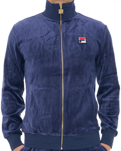 Fila Vintage Nero Velour Track Top Navy