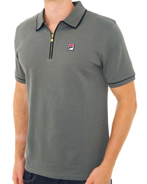 Fila Vintage Oden Zip Polo Gunmetal