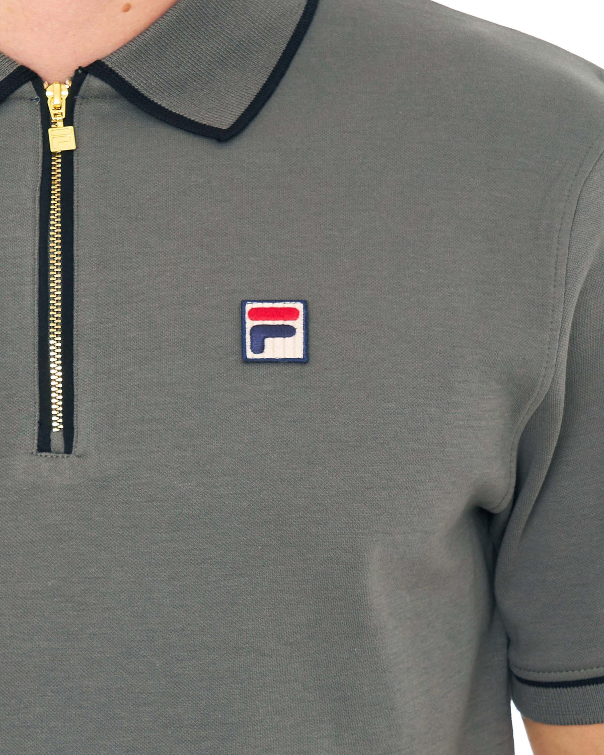 Fila Vintage Oden Zip Polo Gunmetal