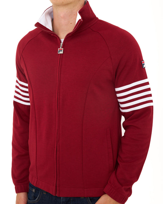 Fila Vintage Fila Vintage 5 Stripe Track Top Deep Red/White