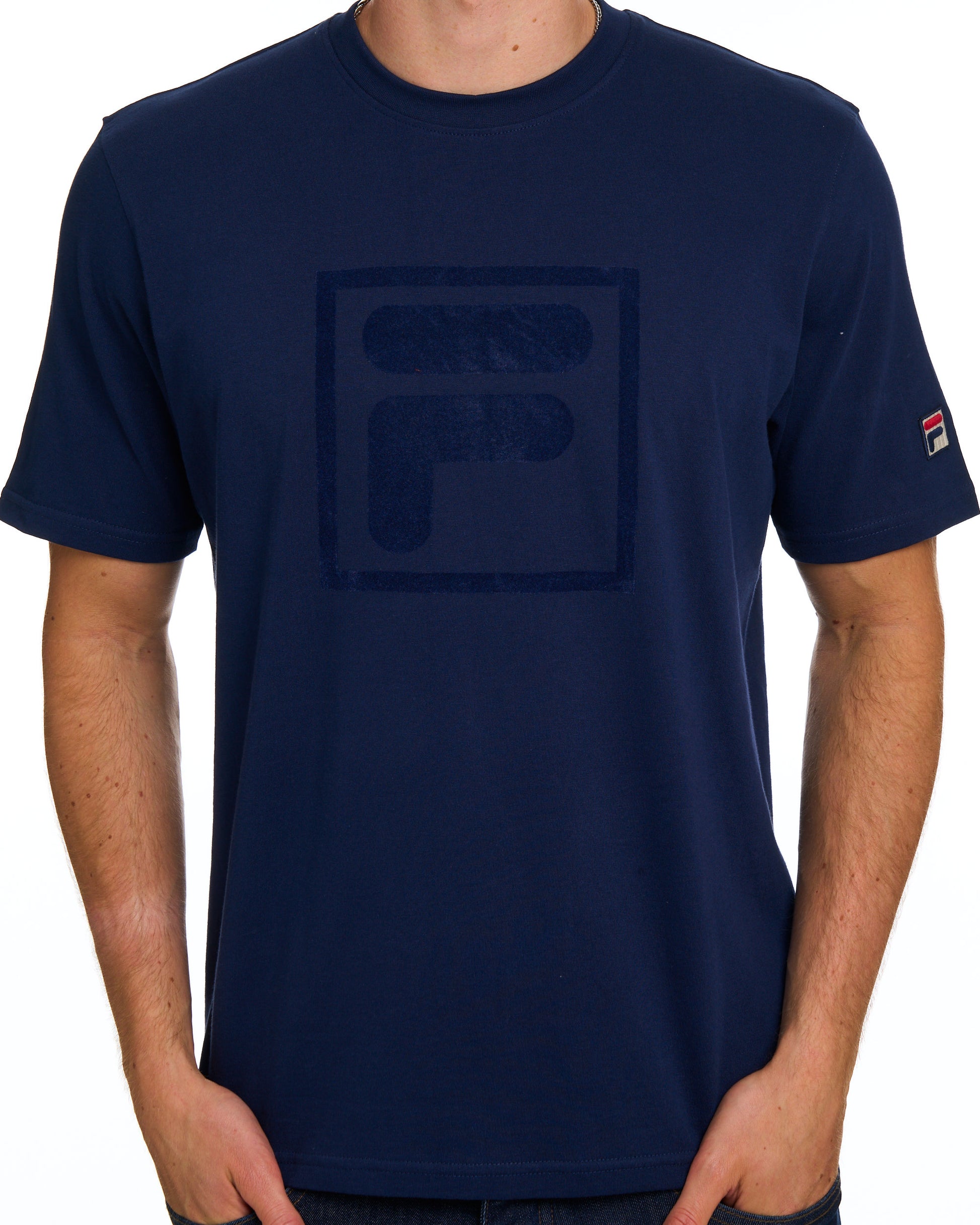 Fila Vintage Pepe Flock Logo T-Shirt Marineblau