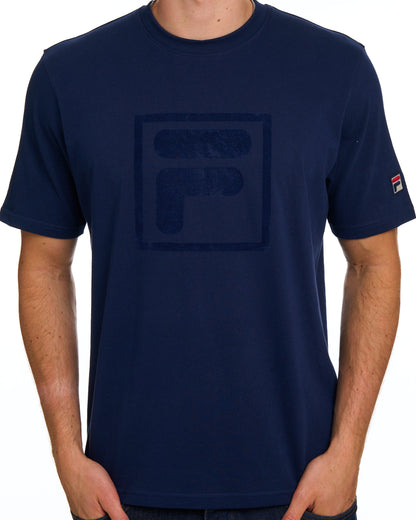 Fila Vintage Pepe Flock Logo T-Shirt Marineblau