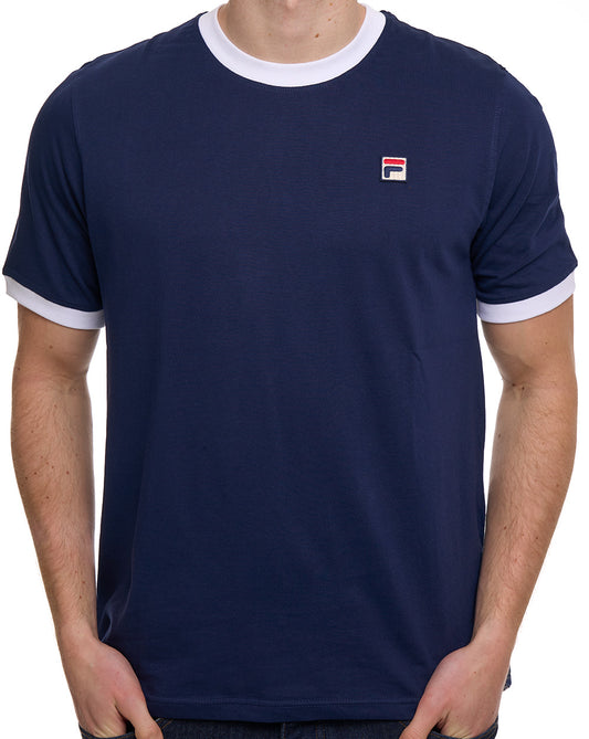 Fila Vintage Ringer T-Shirt Marineblau/Weiß