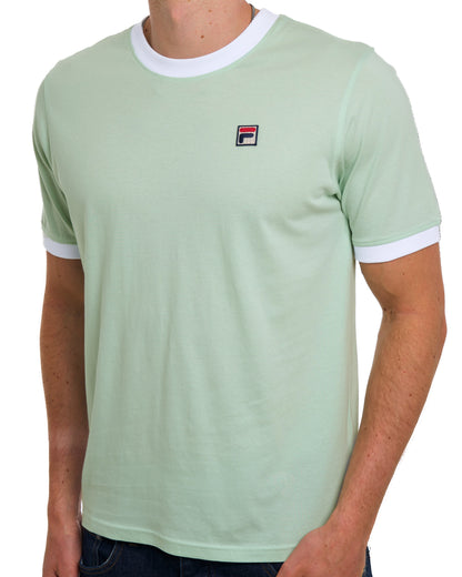 Fila Vintage Ringer T-Shirt, Hellgrün-Weiß