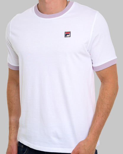Fila Vintage Ringer T-Shirt Weiß/Lila