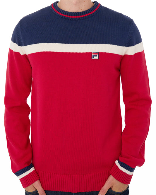 Fila Vintage Fila Vintage Siro Rundhals-Strickpullover Rot