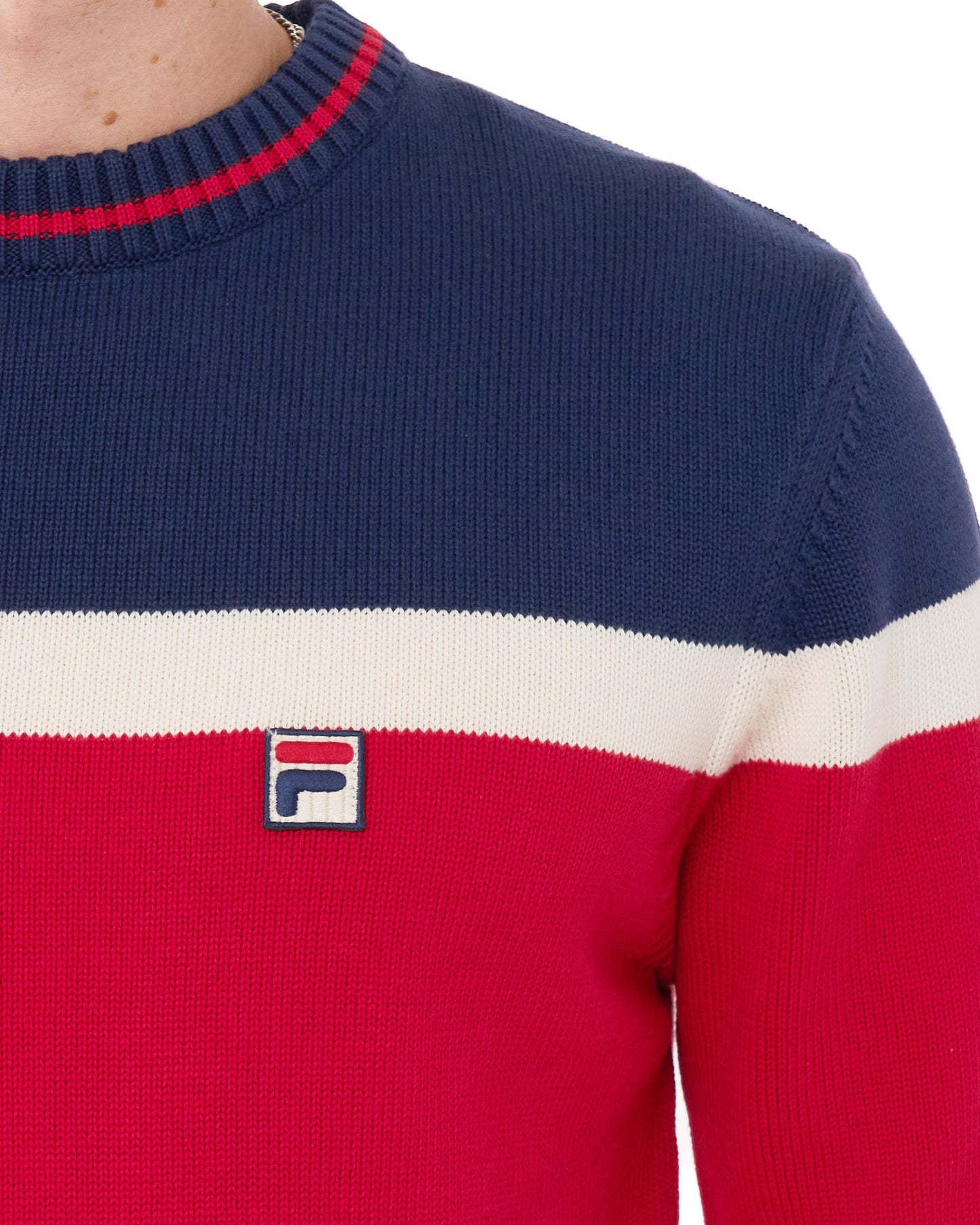 Fila Vintage Siro Rundhals-Strickpullover Rot