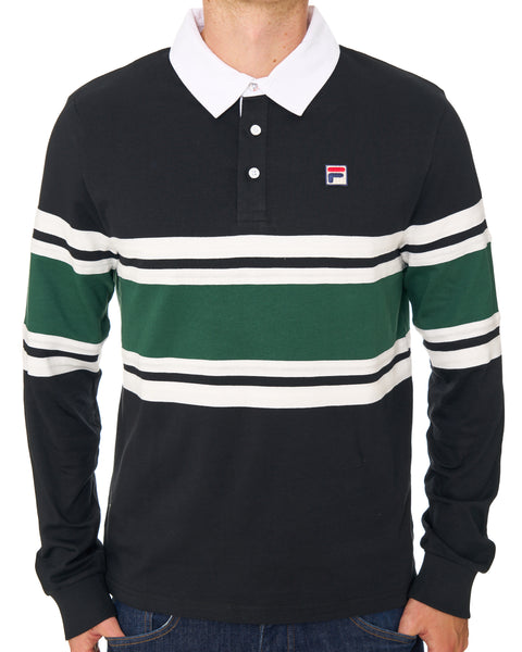 Fila Vintage Rugby Shirt Black/Pine Green