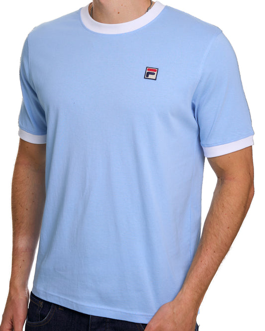 Fila Vintage Fila Vintage Ringer T-Shirt Hellblau Weiß