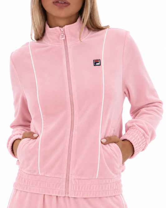 Fila Women Fila Women's Piped Velour Track Top Soft Pink
