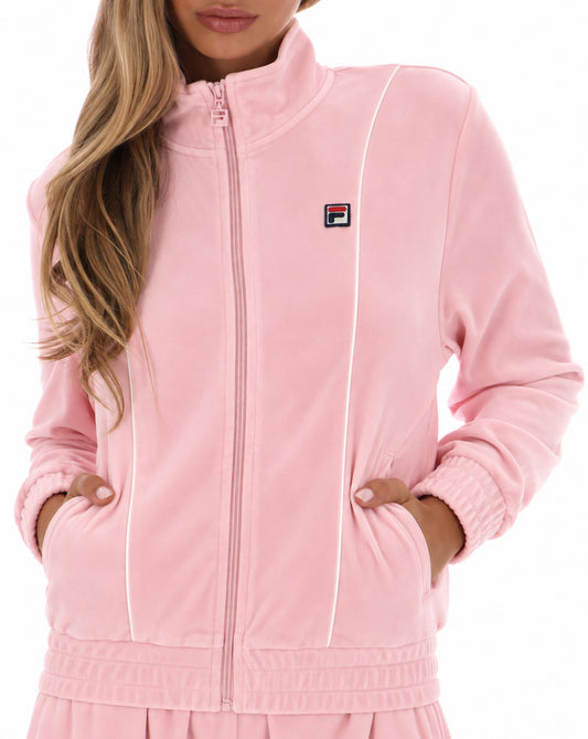 Fila Women Fila Women's Piped Velour Track Top Soft Pink