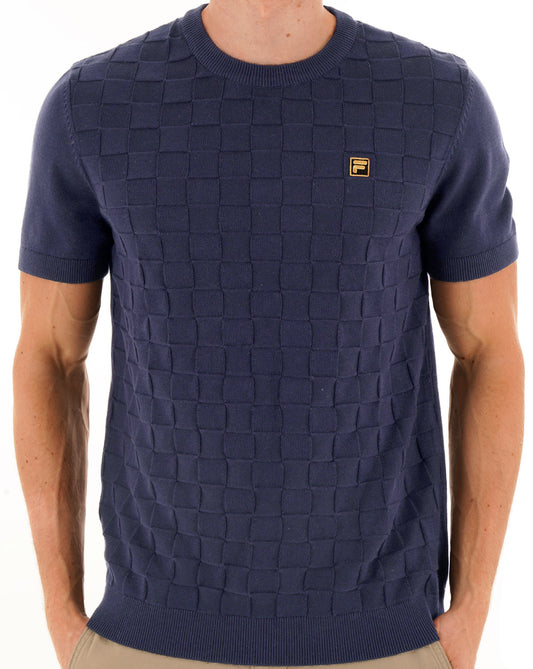 Fila Gold Fila Gold Campbell Square Strick-T-Shirt Dunkelblau