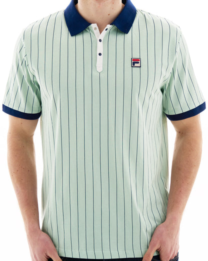 Fila Vintage BB1 ​​Poloshirt, Hellgrün/Marineblau
