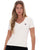 Fila Vintage Ribbed V Neck T-Shirt Gardenia