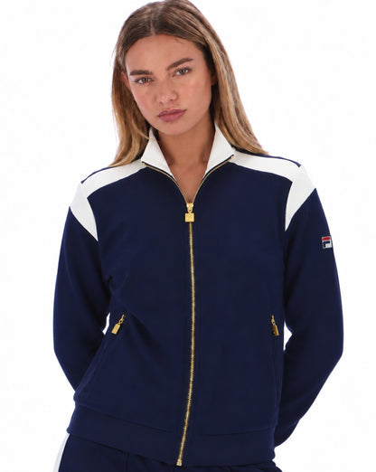Fila Vintage Bianca Track Top Navy/Gardenia