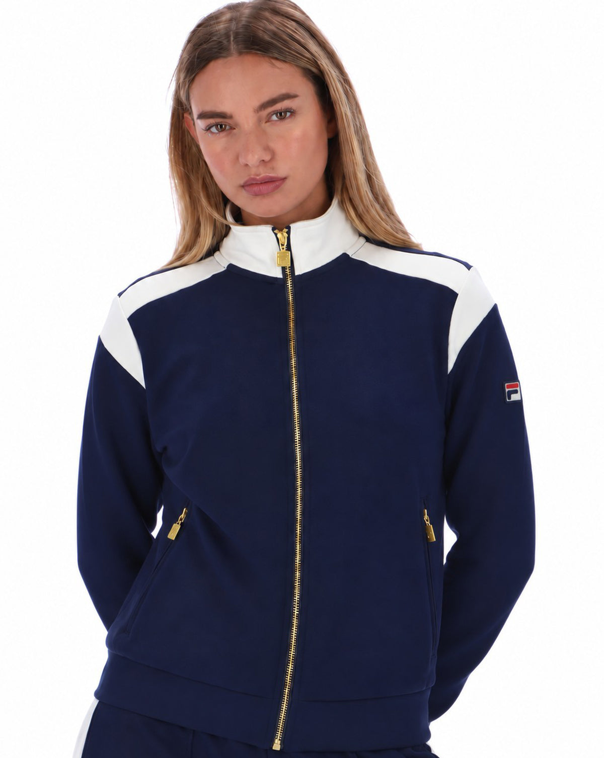 Fila Vintage Bianca Track Top Navy/Gardenia