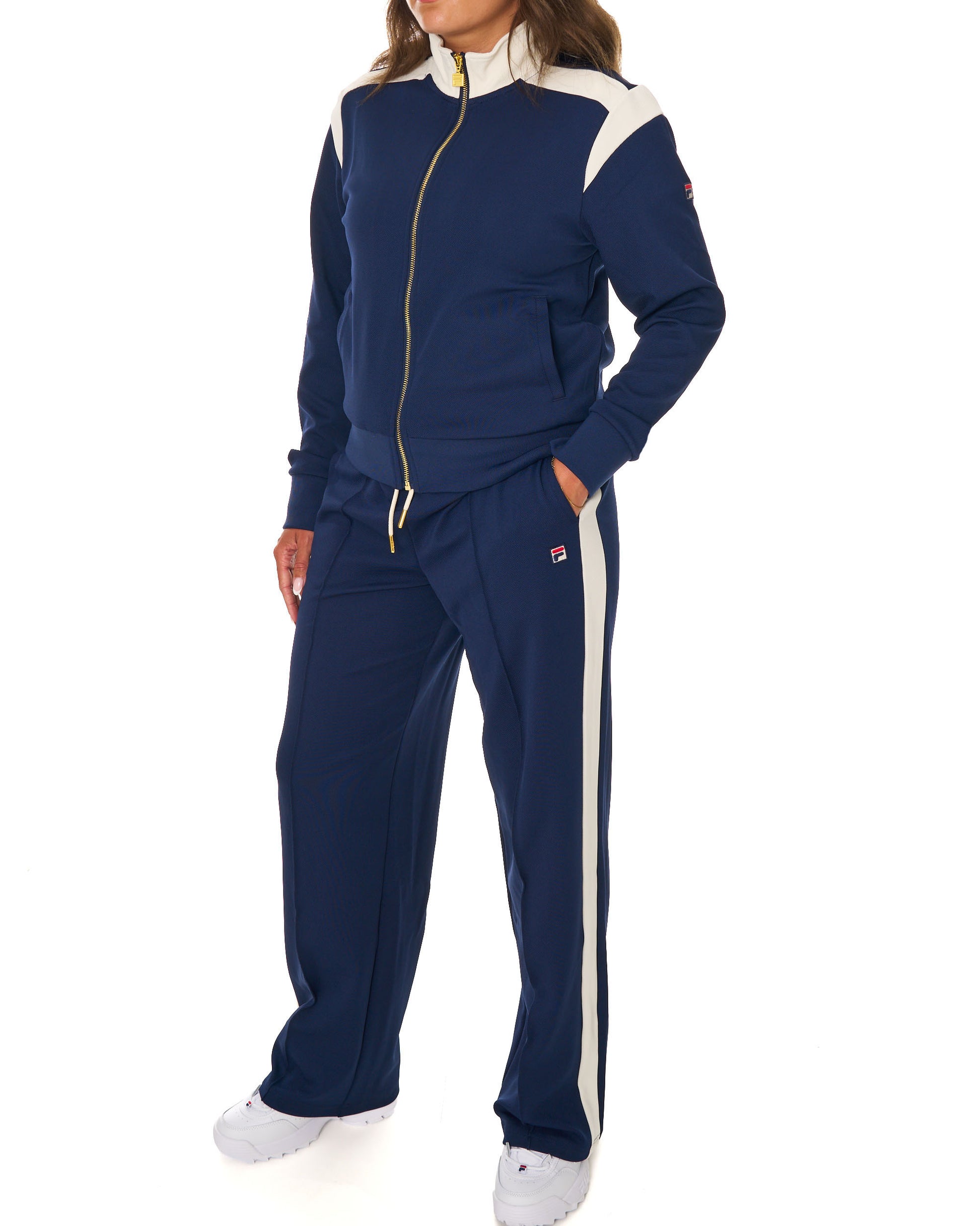 Fila Vintage Bianca Track Top Navy/Gardenia