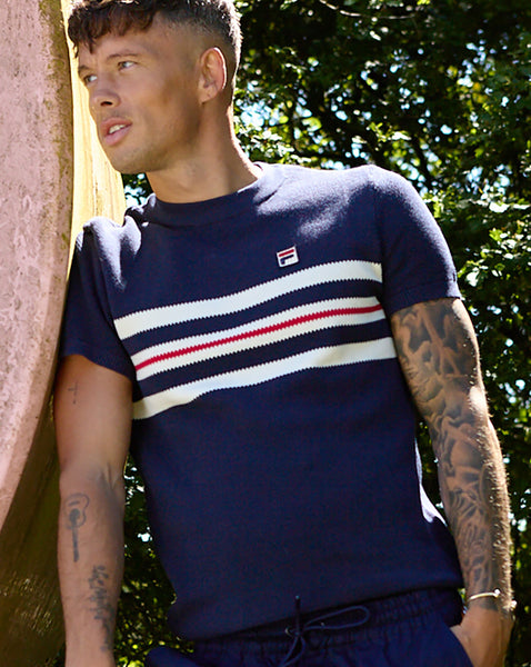 Fila Vintage Gerardo Stripe Knitted Navy
