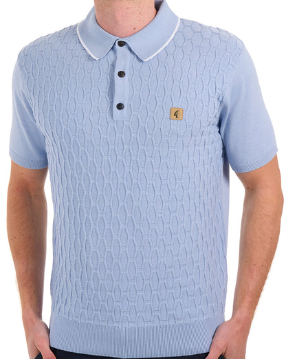 Gabicci Vintage Strukturiertes Strickpolo Sky