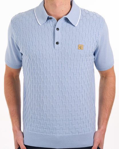 Gabicci Vintage Strukturiertes Strickpolo Sky