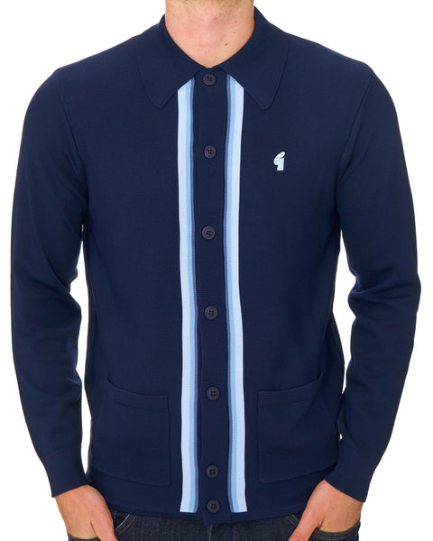 Gabicci Vintage Bromley Archive Knitted Polo Navy