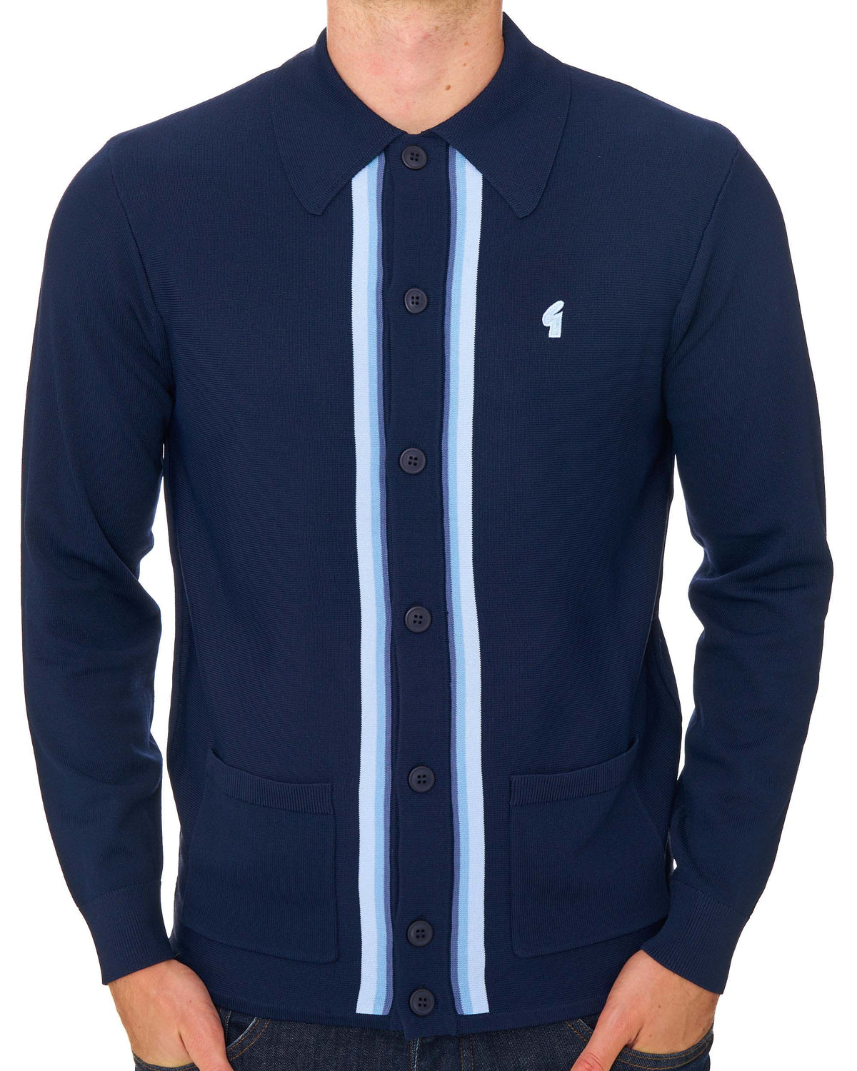 Gabicci Vintage Bromley Archive Knitted Polo Navy