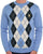 Gabicci Vintage Portrush Argyle Crew Knit Jumper Sky Blue