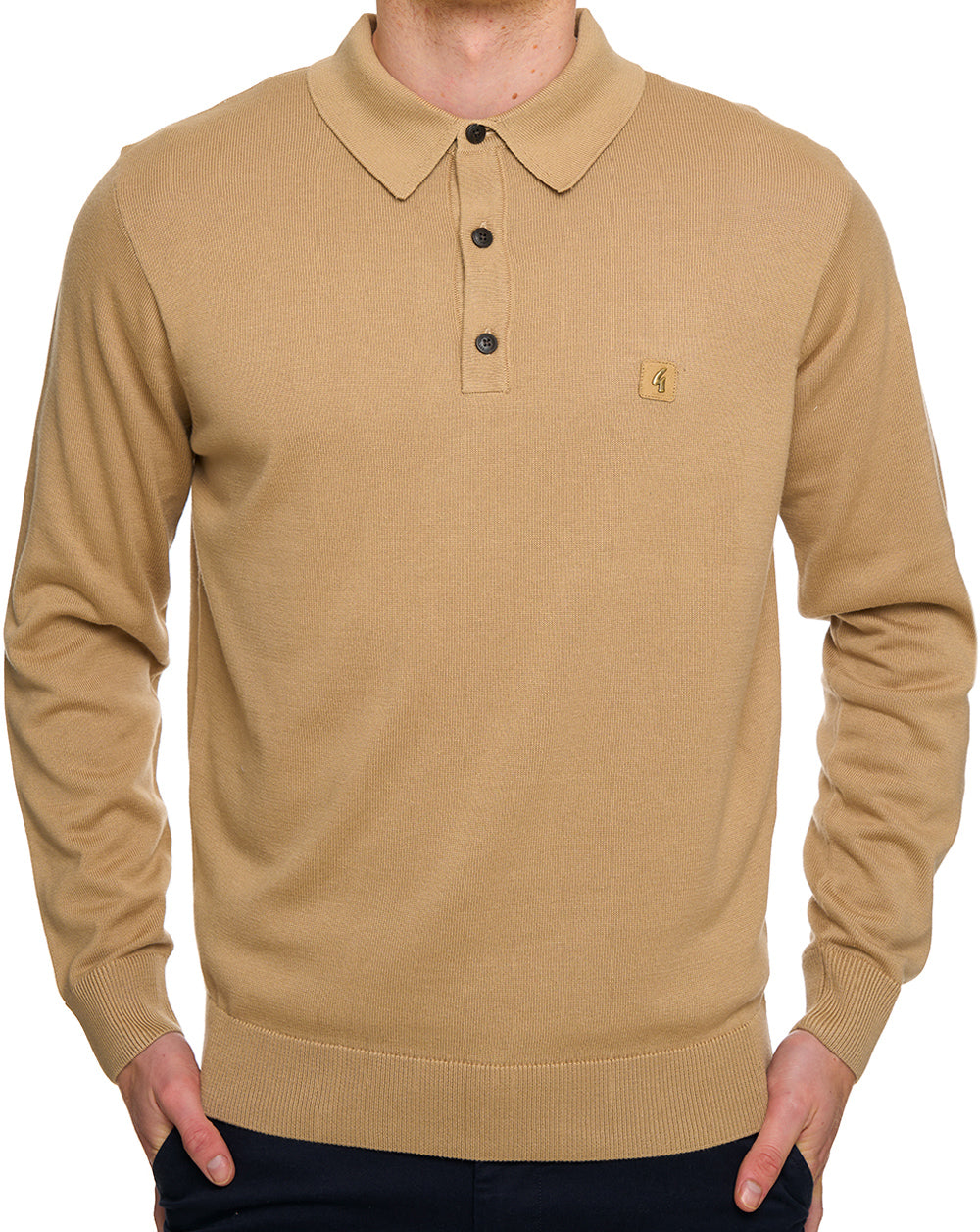 Gabicci Vintage Francesco LS Strickpolo Sandstein