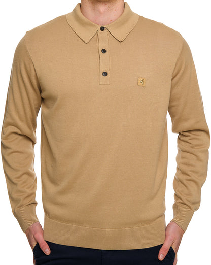 Gabicci Vintage Francesco LS Strickpolo Sandstein