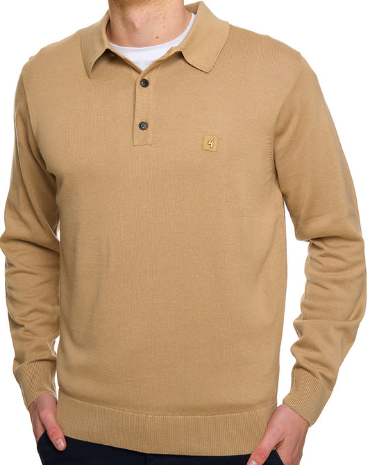 Gabicci Vintage Gabicci Vintage Francesco LS Strickpolo Sandstein