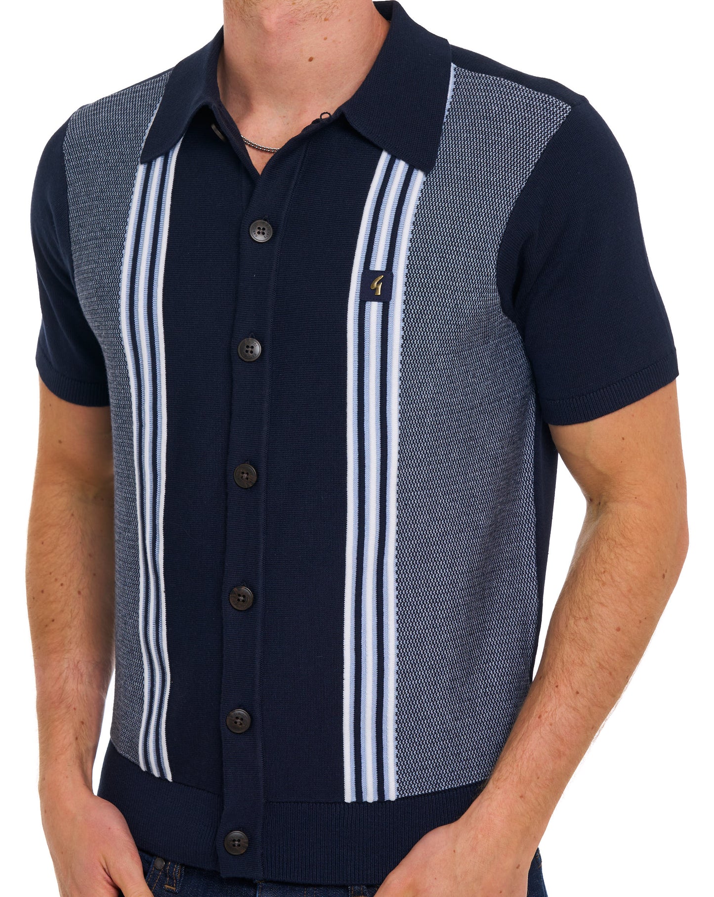 Gabicci Vintage Hanson Strickpolo Navy / Sky