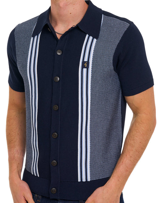 Gabicci Vintage Gabicci Vintage Hanson Knit Polo Navy