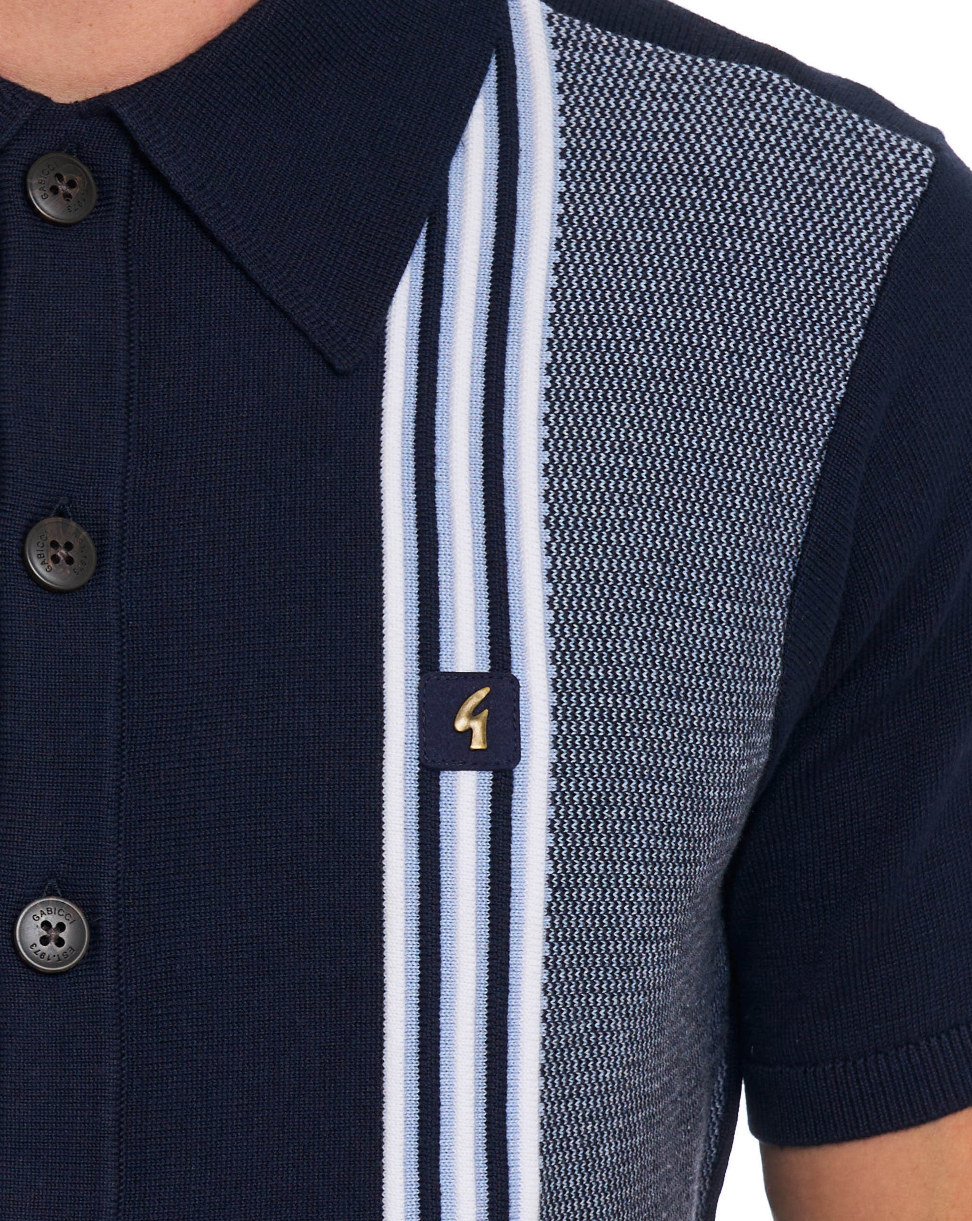 Gabicci Vintage Hanson Strickpolo Navy / Sky
