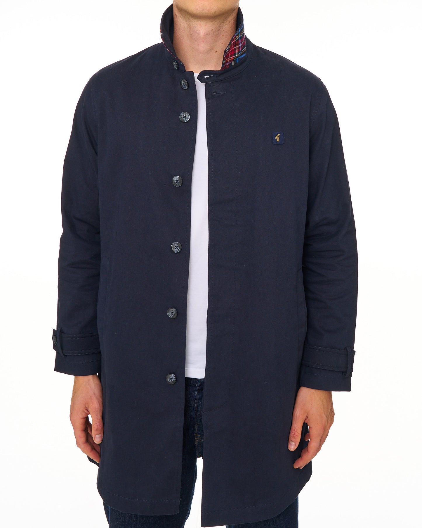 Gabicci Vintage Houghton Mac Navy/Tartan
